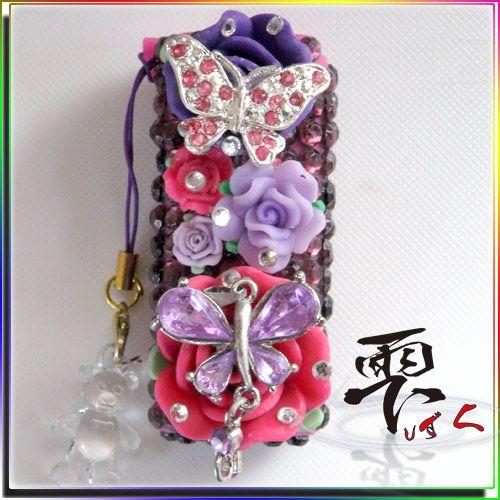 小悪魔姫系 スワロ使用 ダブルパピヨン ライターケース 全デコ by-雫