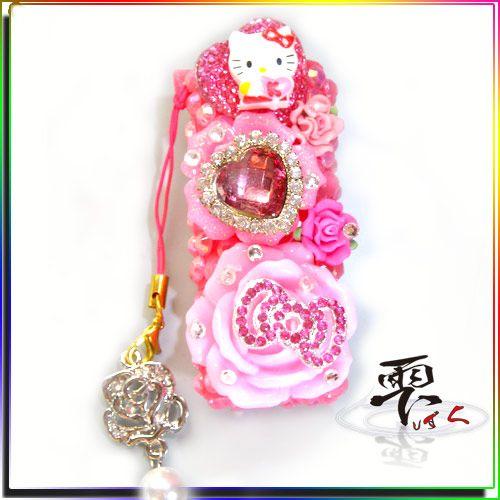 デコ 姫系 ワンポイントキティのラブリー ライターケース スワロがキラ 全デコ by-雫