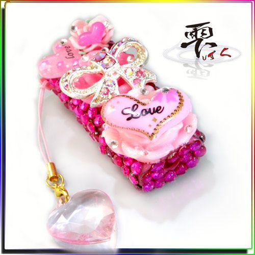 デコ 姫系 BIGリボンのLOVE ライターケース スワロがキラ 全デコ by-雫