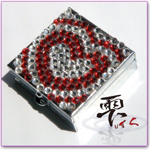 スワロフスキー ハートデザインのピルケース スクエアタイプ   by-雫