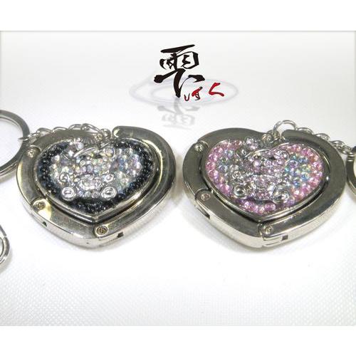 ハートバッグハンガー 王冠リッチくまさん PINK、BLACKの２TYPE 雫