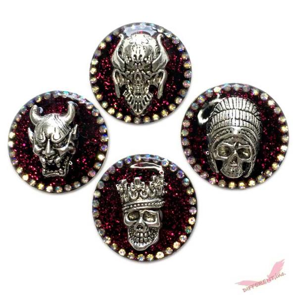 スカル 般若 ゴルフマーカー クリップマグネット付きセット