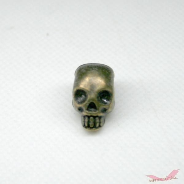 スカルヘッド  メタル ビーズパーツ 横穴 銅古美