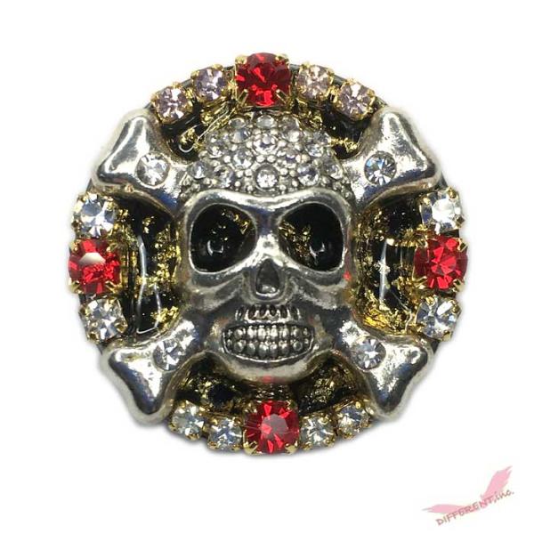 Skull キラキララインストーン スカル スワロフスキー デコ ゴルフマーカー  マグネット付きク...