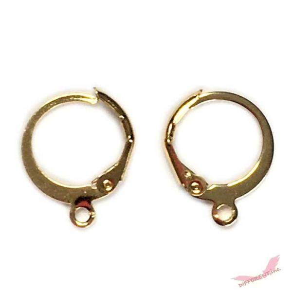 ステンレス製 ミニフープ ピアス カン付き ゴールド