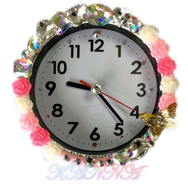 大粒ビジューとお花の姫盛り壁掛け時計♪ by KANNA
