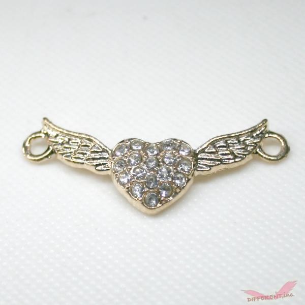 キラキラ ウイングハートコネクター ゴールド