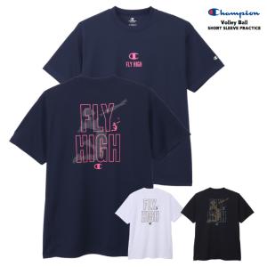 Champion ショートスリーブTシャツ C3DV316 バレーボール 半袖 シャツ 練習着 部活 チャンピオン 吸汗速乾 抗菌防臭 UVカット