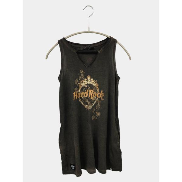 Hard Rock ハードロック タンクトップ LARGE ブラック 無地 前面プリント ブランドロ...