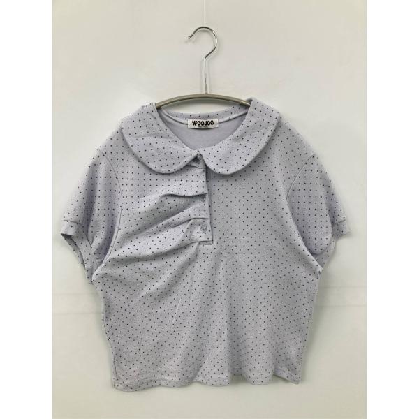 WOOJOO トップス グレー ドット柄 ショート丈 レディース