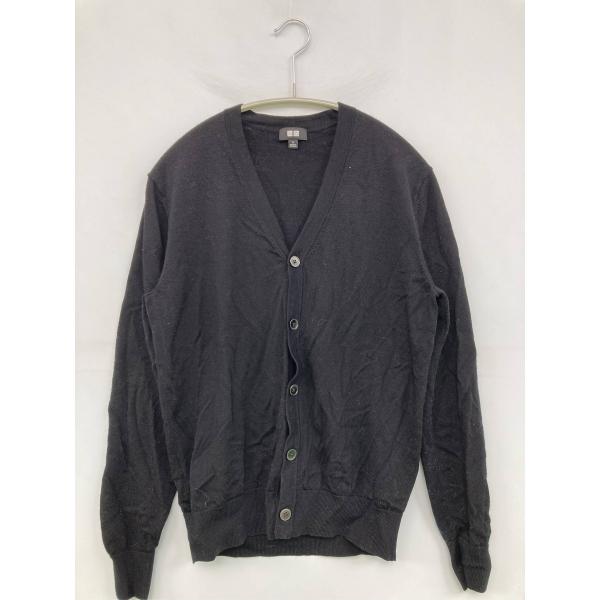 UNIQLO ユニクロ カーディガン/ボレロ S ブラック ウール・ニット 無地 ミドル丈 長袖 メ...