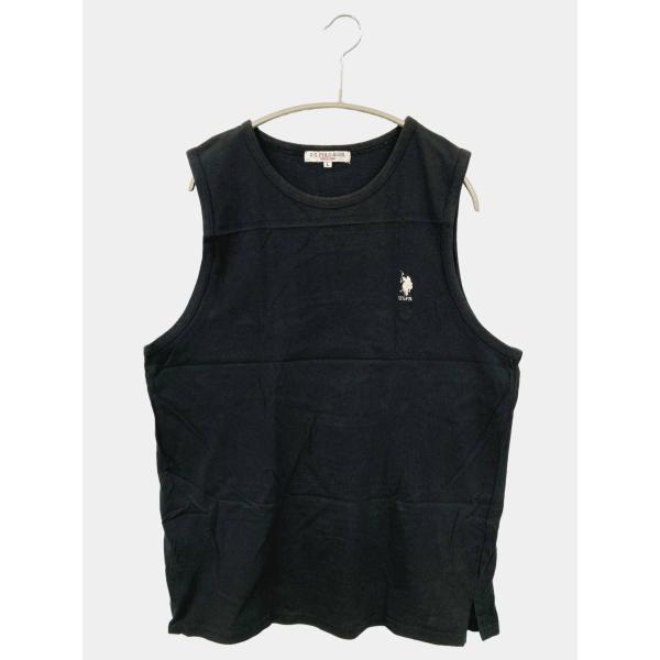 U.S. POLO ASSN. ユーエスポロアッスン タンクトップ L ブラック 無地 ワンポイント...
