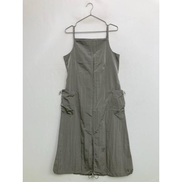 ASKHAKI ジャンパースカート 4 グレー 無地 ひざ丈 フレア レディース