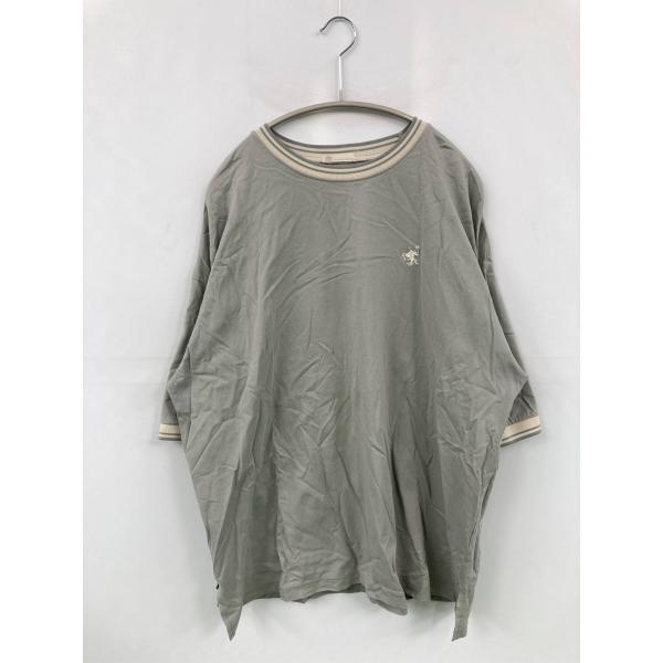 JaVa ジャバ Tシャツ/カットソー XL グレー ワンポイント ブランドロゴ ライン柄 ミドル丈...