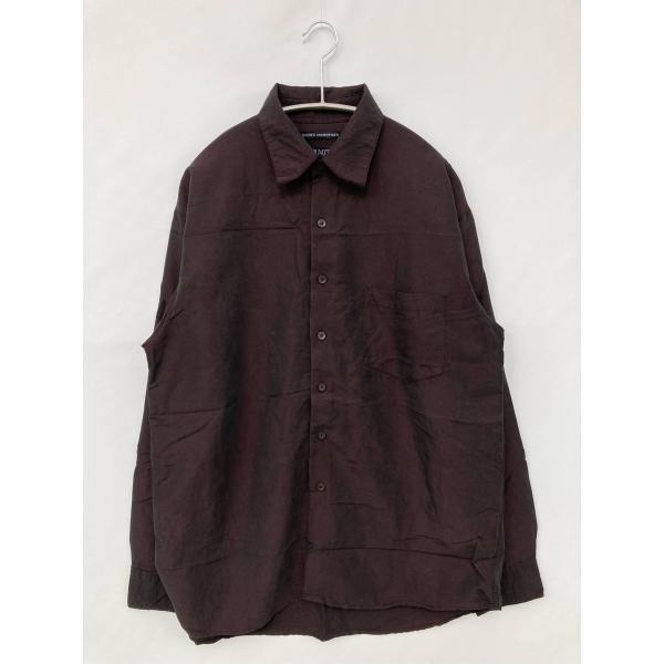 BRUNO ブルーノ シャツ/ブラウス M ブラウン 無地 長袖 ミドル丈 レギュラーカラー メンズ