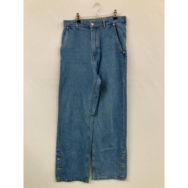 EMMA CLOTHES エマクローズ デニムパンツ L ブルー フルレングス 無地 ワイド・ルーズ...