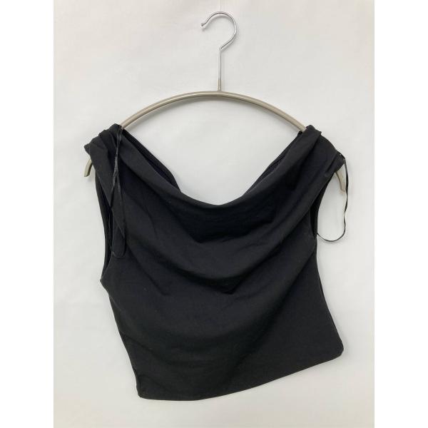 ZARA ザラ タンクトップ USA M ブラック 無地 カップなし レディース
