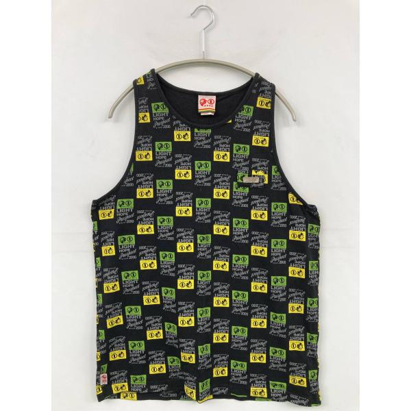 NESTA BRAND タンクトップ M ブラック ブランドロゴ その他総柄 カップなし メンズ