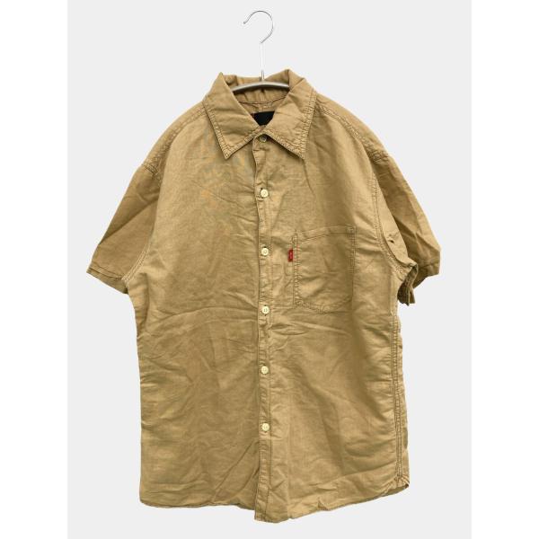 Levi's リーバイス シャツ/ブラウス M ベージュ コットン リネン・麻 無地 ミドル丈 半袖...