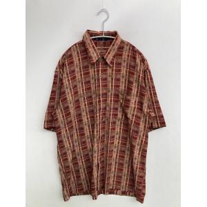 PLAYBOY プレイボーイ シャツ/ブラウス 95(M) ブラウン チェック柄 ミドル丈 半袖 レギュラーカラー メンズ