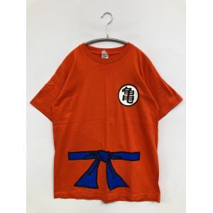 CROSS STITCH Tシャツ/カットソー MEDIUM オレンジ 前面プリント バックプリント ミドル丈 半袖 メンズ レディース