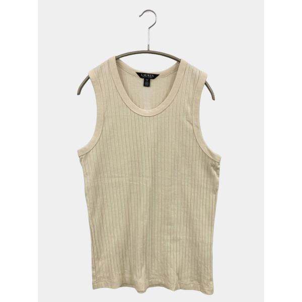 Ralph Lauren ラルフローレン タンクトップ P アイボリー 無地 カップなし レディース