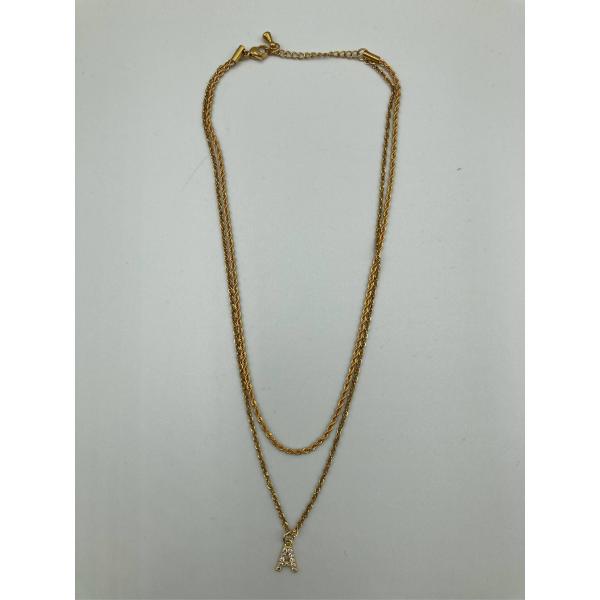 ネックレス ゴールド イニシャルモチーフ ビジュー その他金属 ジルコニア レディース
