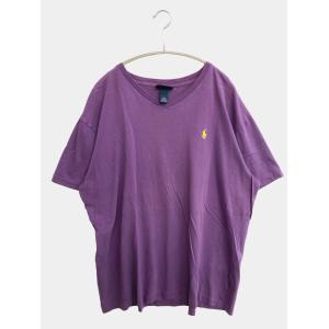Polo by Ralph Lauren ポロバイラルフローレン Tシャツ/カットソー L パープル 無地 ワンポイント ブランドロゴ 刺繍 メンズ