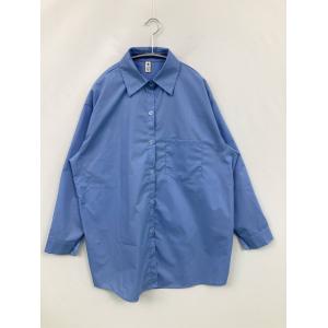 TTFF シャツ/ブラウス S ブルー 無地 ミドル丈 長袖 レギュラーカラー レディース