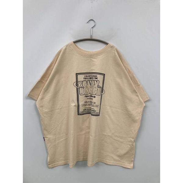 JaVa ジャバ Tシャツ/カットソー L ベージュ 前面プリント ブランドロゴ ミドル丈 半袖 ク...