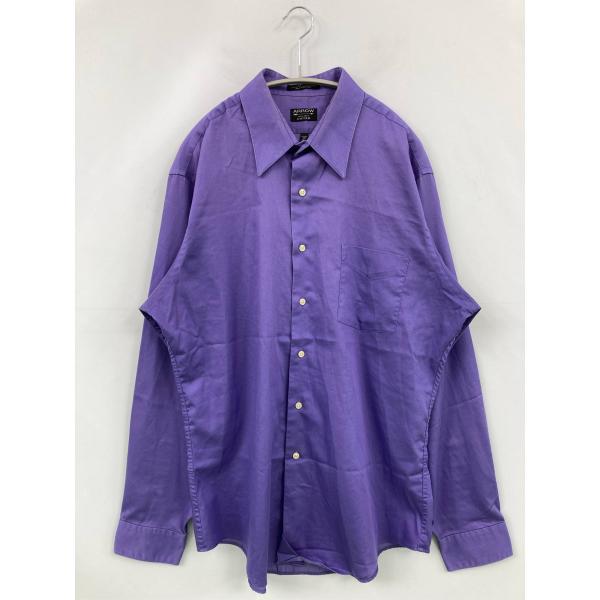 ARROW アロー ビジネスシャツ XLARGE パープル コットン 無地 長袖 レギュラーカラー ...