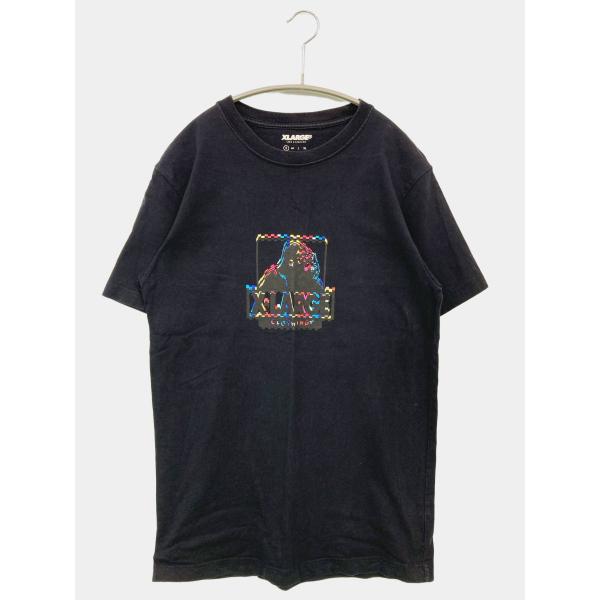 XLARGE エクストララージ Tシャツ/カットソー S ブラック 前面プリント ブランドロゴ ミド...