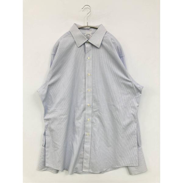 Brooks Brothers ビジネスシャツ 16 1/2-33 スカイブルー コットン ストライ...