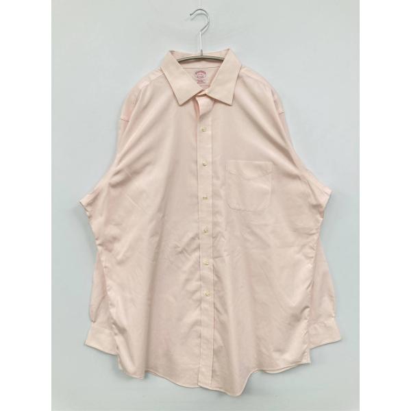 Brooks Brothers ビジネスシャツ 17-34 ピンク コットン 無地 長袖 レギュラー...