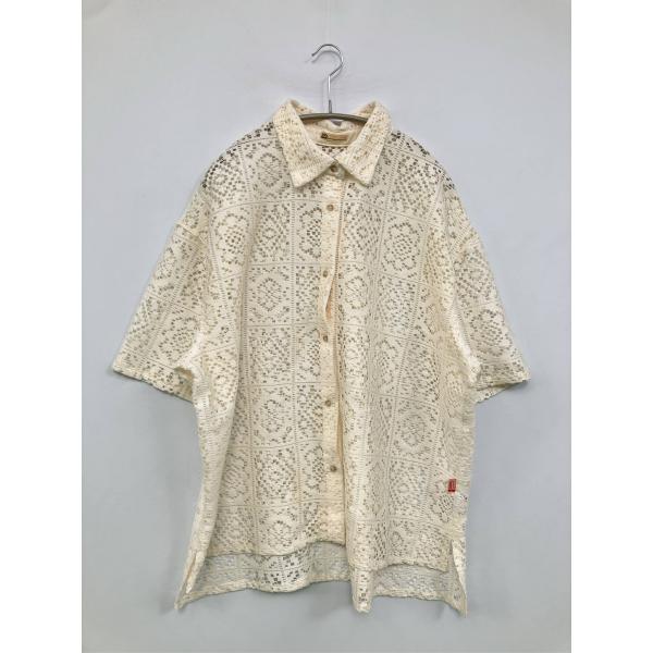 JaVa ジャバ シャツ/ブラウス XL アイボリー コットン レース ミドル丈 半袖 レギュラーカ...