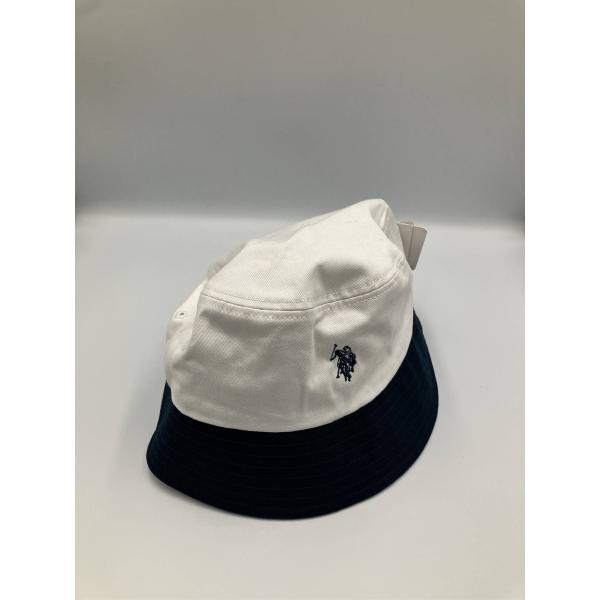 U.S. POLO ASSN. ユーエスポロアッスン バケットハット 57〜59cm ホワイト メン...