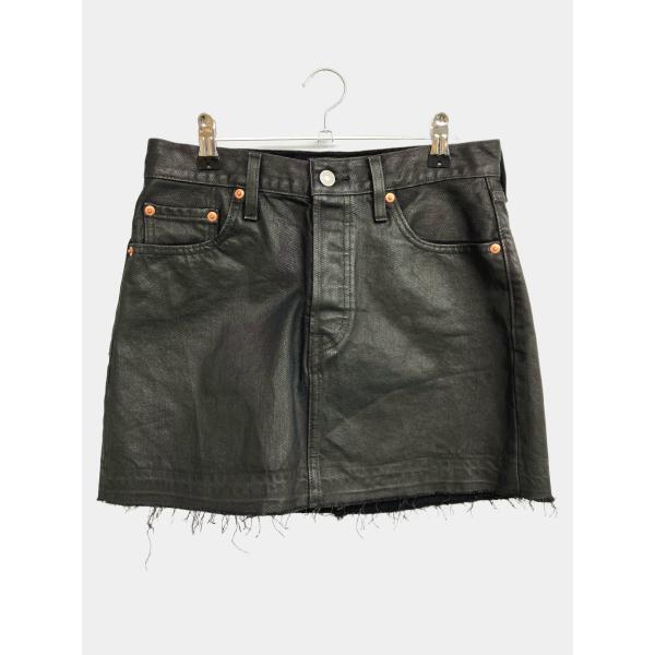 LEVI'S PREMIUM リーバイスプレミアム デニムスカート 25 ブラック ショート・ミニ丈...