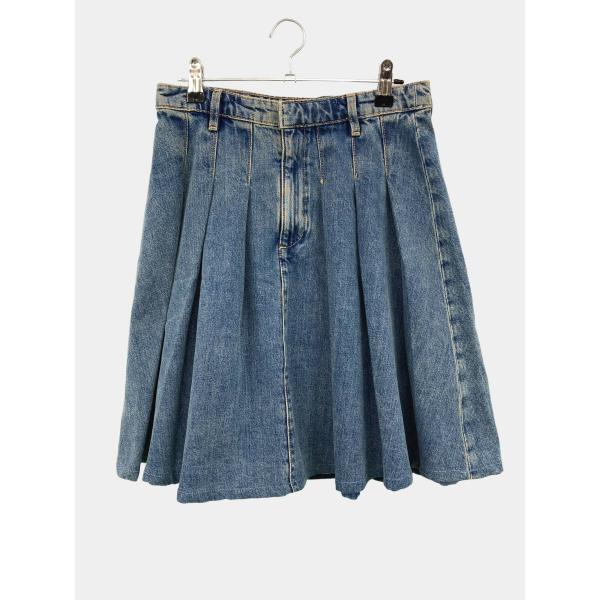 ZARA ザラ デニムスカート USA XS ブルー ショート・ミニ丈 フレア プリーツ レディース