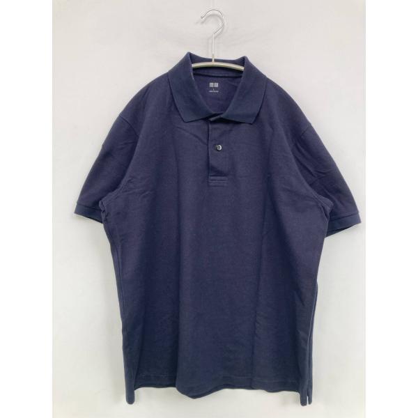 UNIQLO ユニクロ ポロシャツ L ネイビー 無地 半袖 メンズ