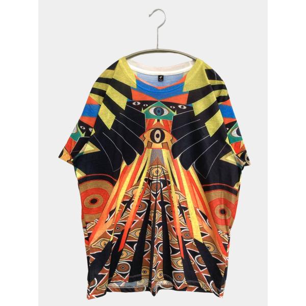 Amina アミナ Tシャツ/カットソー クルーネック(丸首) 半袖 その他総柄 ミドル丈 メンズ ...