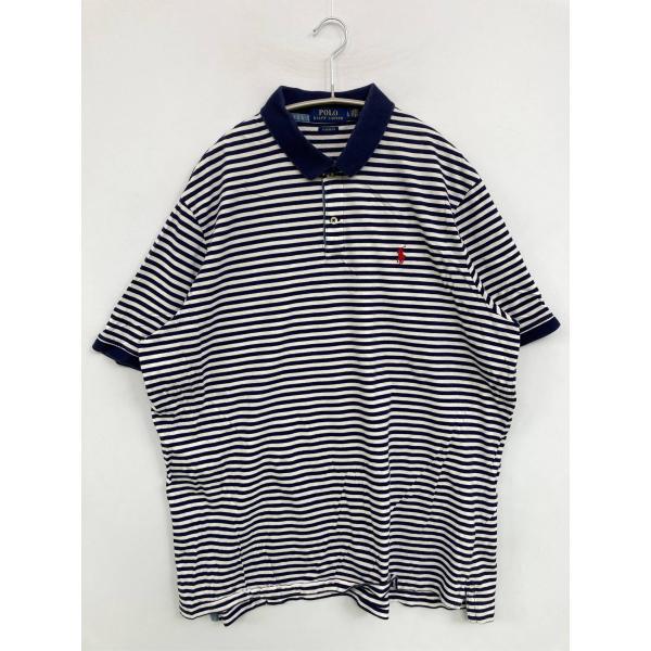 Polo Ralph Lauren ポロラルフローレン ポロシャツ XL ネイビー ボーダー柄 ワン...