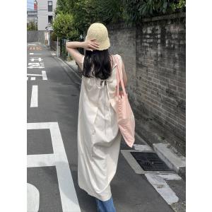 Bab バブ ワンピース M ベージュ 無地 リボン 袖なし ひざ丈 タイト レディース