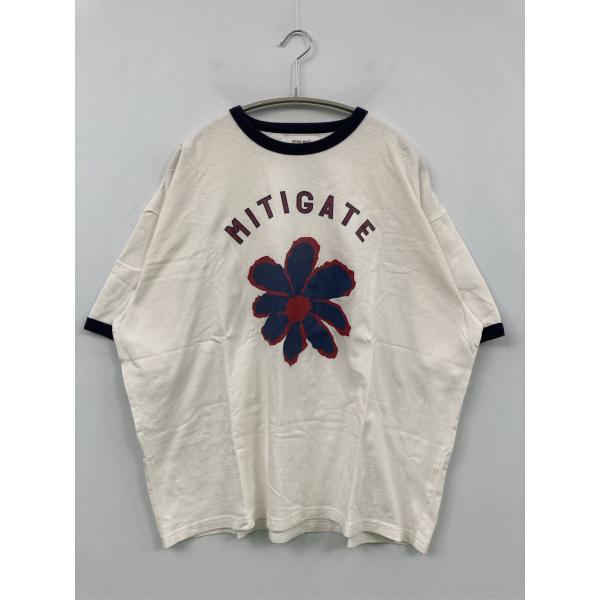 MONO-MART モノマート Tシャツ/カットソー F アイボリー 前面プリント ミドル丈 半袖 ...