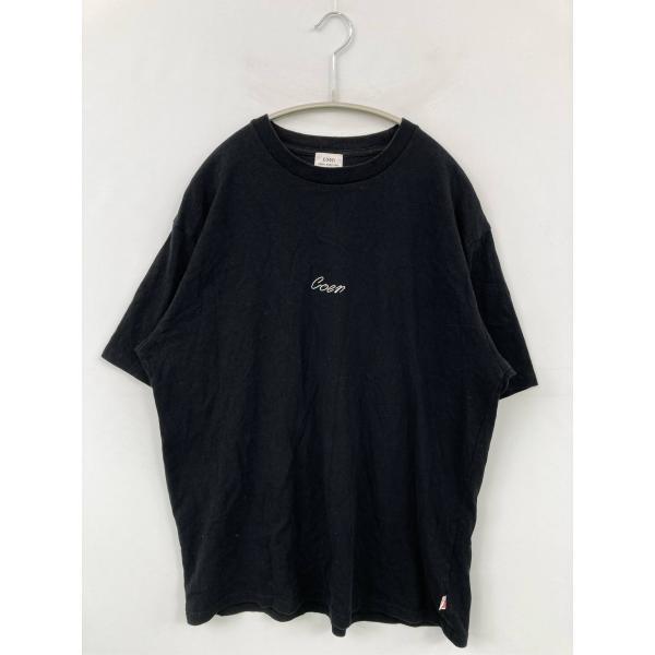 coen コーエン Tシャツ/カットソー LARGE ブラック 無地 ワンポイント 刺繍 ブランドロ...