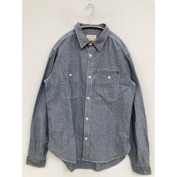 FREAK'S STORE フリークスストア シャツ/ブラウス L ブルー コットン 無地 ミドル丈...