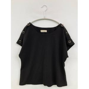 lanyizikou Tシャツ/カットソー ブラック 無地 ミドル丈 半袖 クルーネック(丸首) レディース