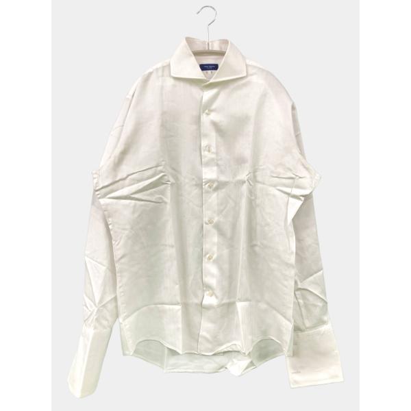 Tailor Fukuoka ビジネスシャツ T.S. ホワイト コットン 無地 長袖 ワイドカラー...