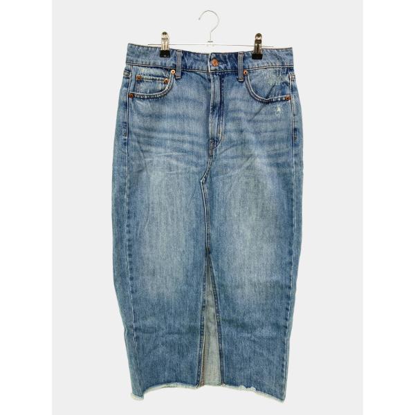 GAP ギャップ デニムスカート 28 ブルー ひざ丈 タイト レディース