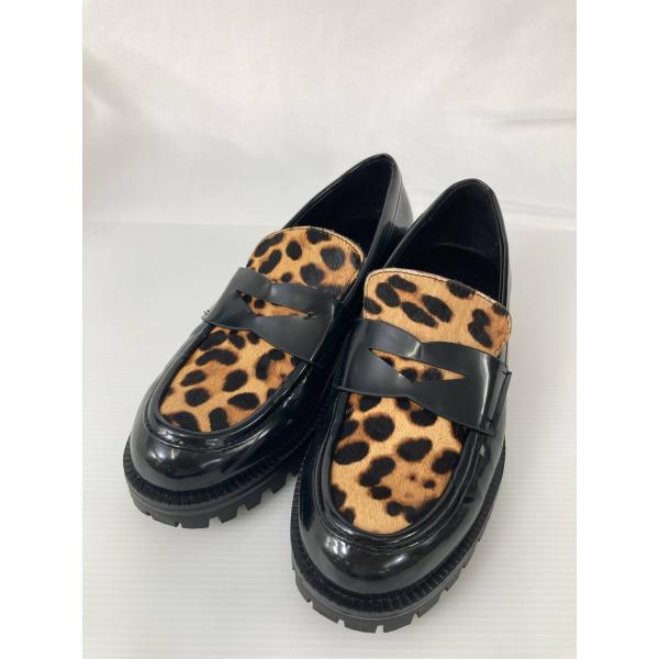 ZARA ザラ ローファー 37 レオパード柄 〜3cm コインローファー レディース