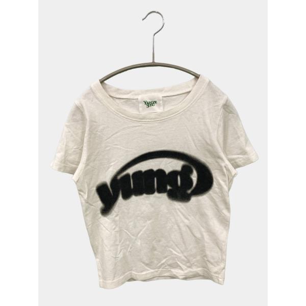 Younger Song ヤンガーソング Tシャツ/カットソー ホワイト 無地 前面プリント ブラン...